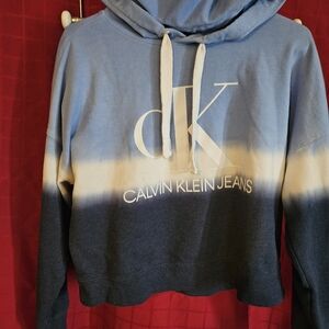 Calvin Klein Collection Blue and White Hoodie